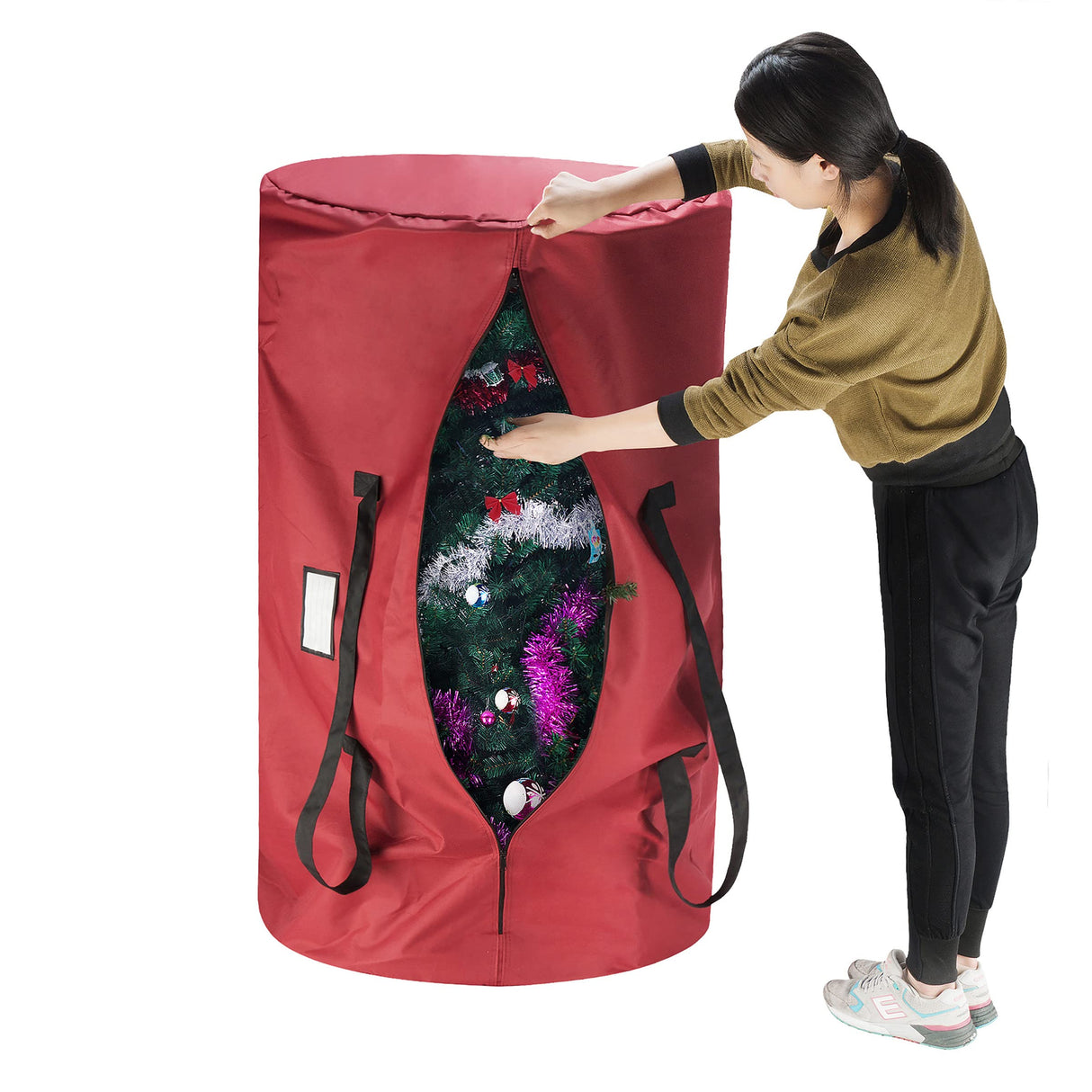 Christmas Tree Storage Bag-Fits up to 12 FT Artificial Tree-Premium Canvas & Zipper-Protec TINY TIM TOTES