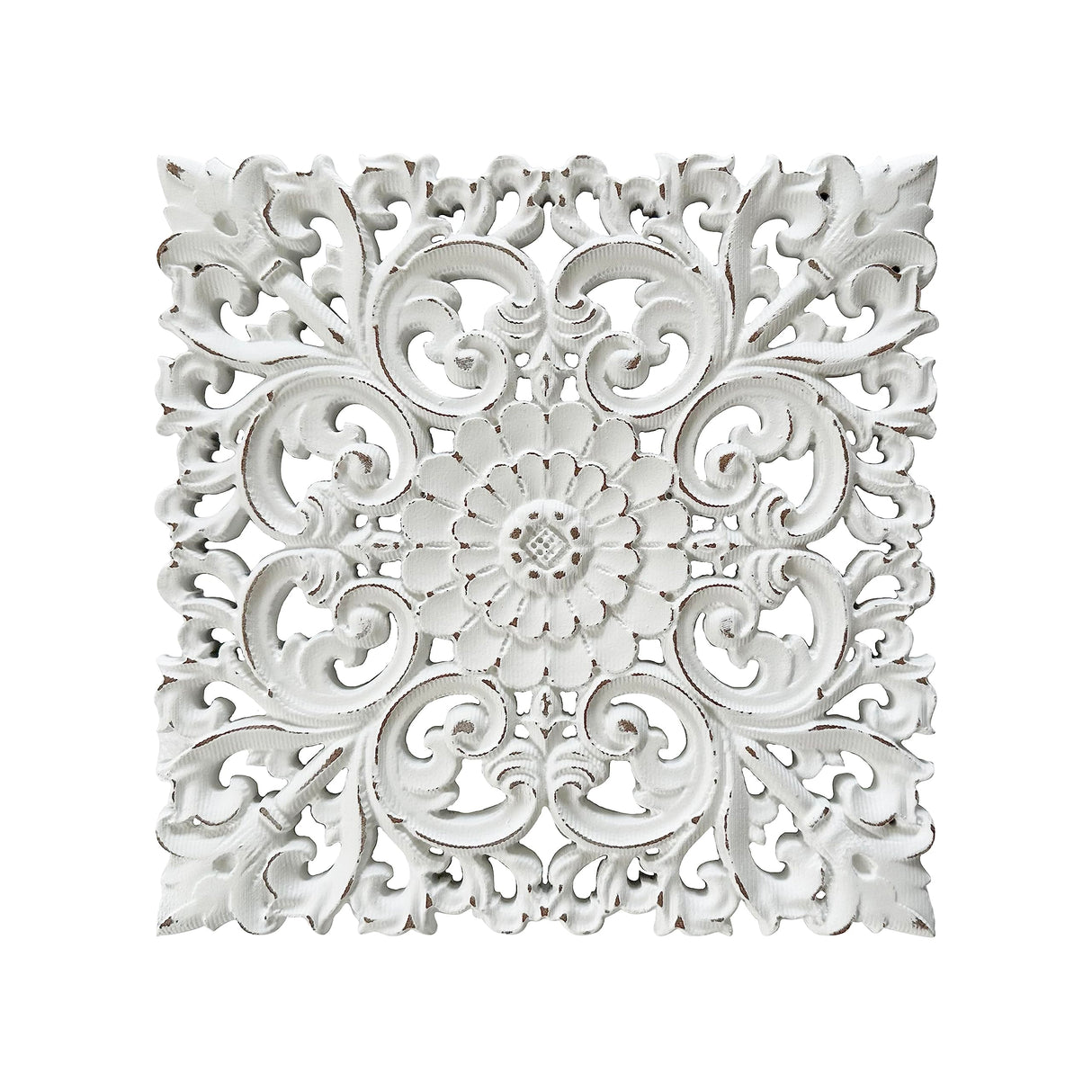 Musanpou Unique Hand Carved Wooden Wall Panels with Hanging Floral Decorations - Rustic Farmhouse Living Room and Bedroom Wall Decoration Musanpou