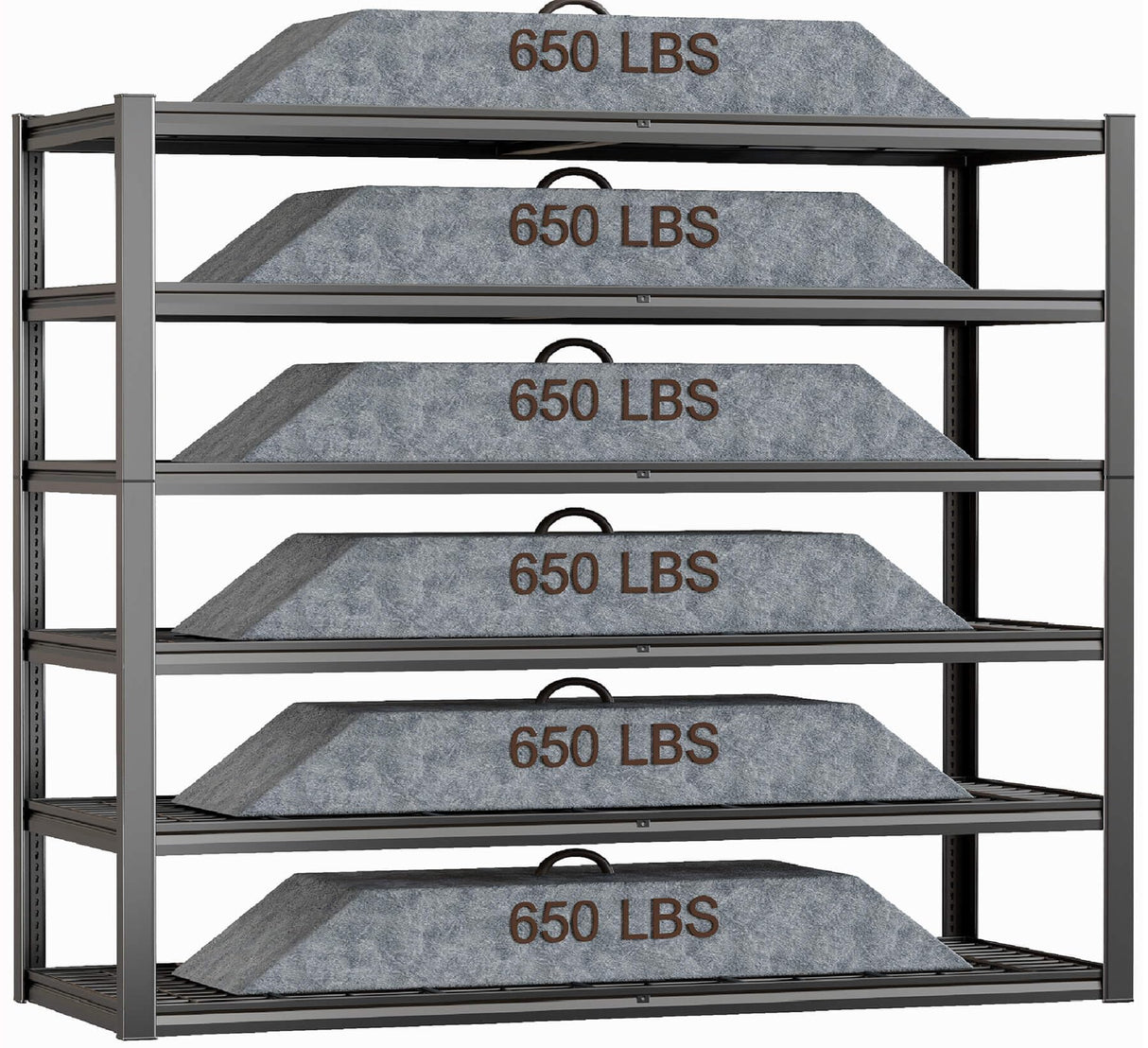 PMKES 60" Wide Heavy Duty Garage Shelving Adjustable 6 Tier Garage Storage Shelves 3900LBS Metal Shelving Unit Industrial Utility Shelf for Basement, 84" H x 60" W x 24" D PMKES