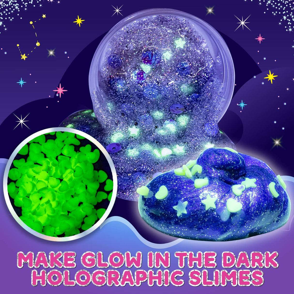 Original Stationery Cosmic Shimmer Unicorn Slime Kit – Creative Crafting Set for Making Enchanting Toys with Galaxy Glitter and Rainbow Hues Original Stationery