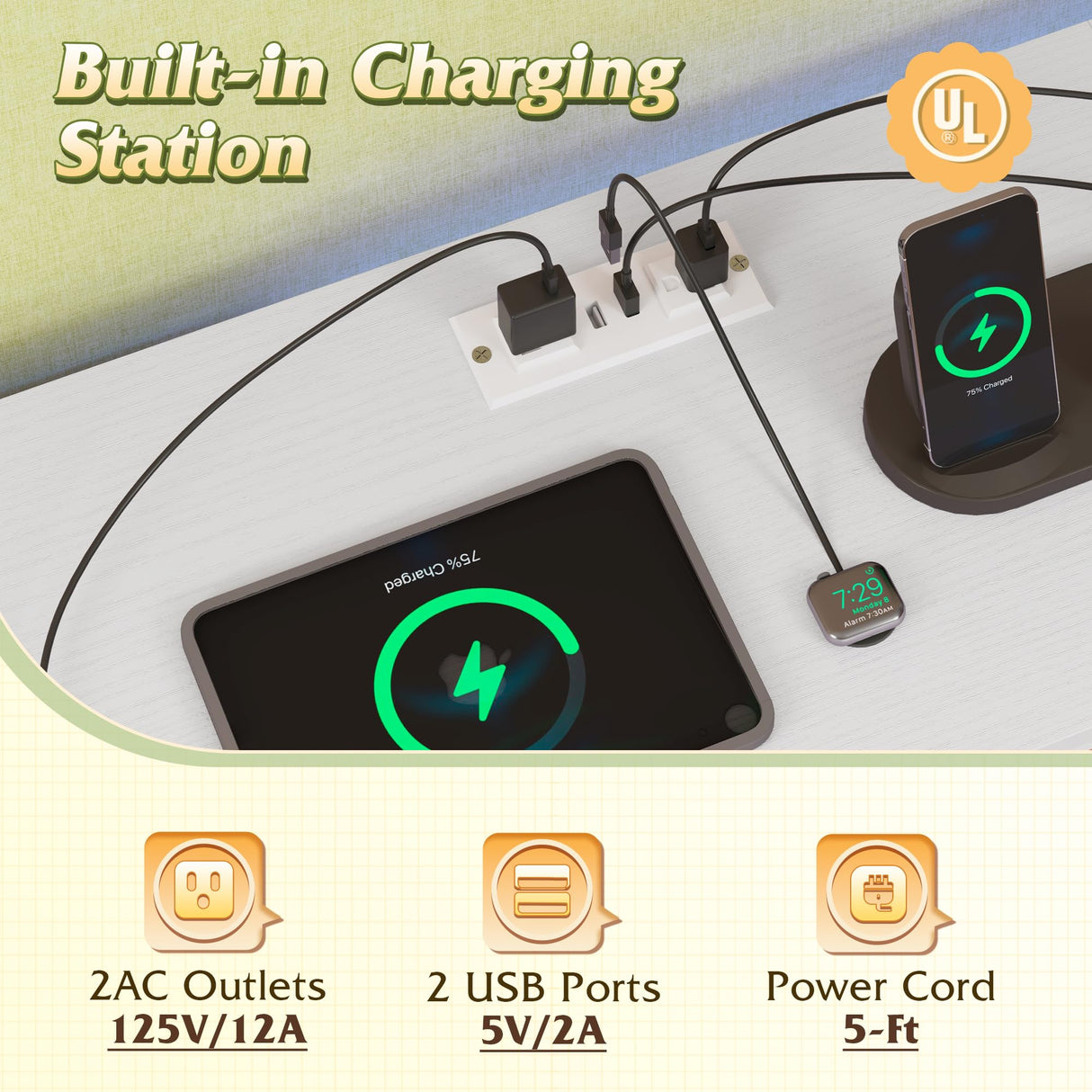 WLIVE White Dresser for Bedroom, Dresser TV Stand for 65, 70, 75 inch TV with Led Lights & Charging Station, Fabric Chest of Drawers with Open Shelves, 12 Drawer Dressers for Closet, Living Room WLIVE