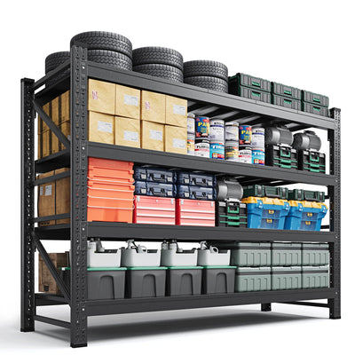 Letaya 4000LBS Storage Shelves Heavy Duty,60" W Garage Shelving Units, 4 Tier Adjustable Utility Rack Shelf,Large Metal Industrial Shelves,for Shop,Warehouse,Basement (60" W x 24" D x 70" H)