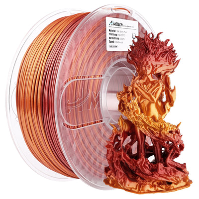 AMOLEN PLA 3D Printing Filament, PLA Filament 1.75mm Silk Shiny Filament Red Gold Filament, 3D Printer Gradient Pla Filament 1KG/2.2lb Compatible with 3D Printer and 3D Pen