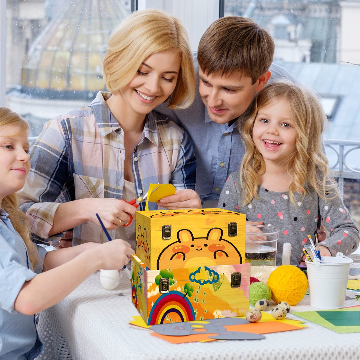 2 Pcs Unfinished Wood Box Natural Large Wooden Box 13 x 9.8 x 6.3 in, 10.6 x 7.9 x 5.5 in Pine Art Storage Boxes with Hinged Lid and Front Clasp for DIY Craft Hobbies Home Jewelry Keepsake Treasure Reginary