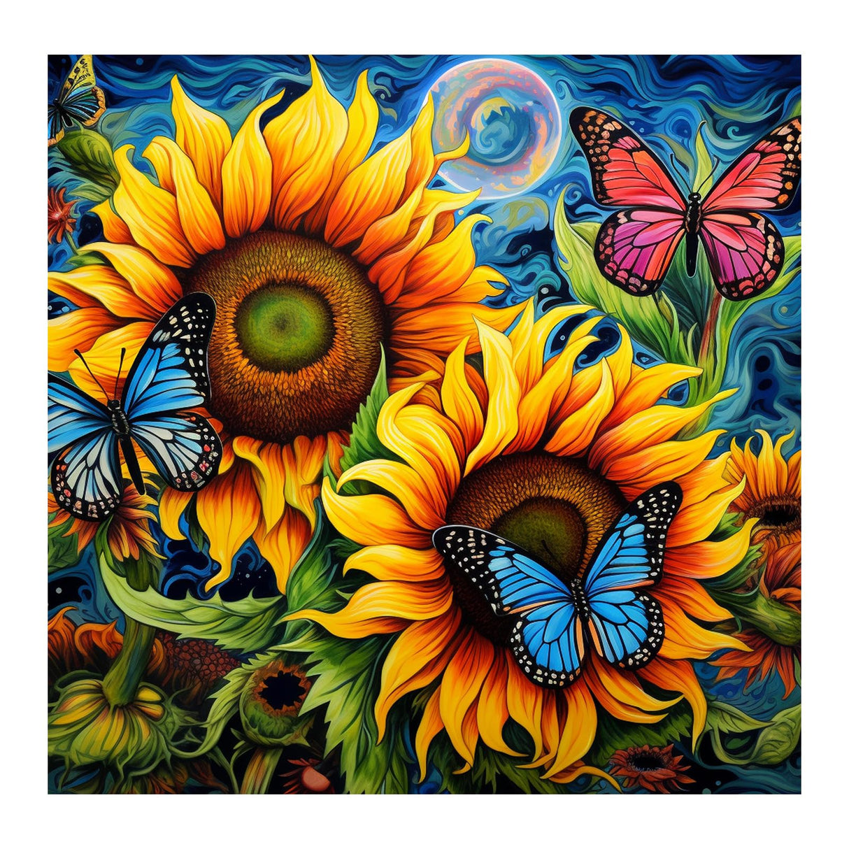 Reivworl Flowers Paint by Numbers Kit for Adults, Sunflower Paint by Number for Adults, Adult Paint by Number Kits for Gifts and Wall Decor 12x12 Inch Reivworl