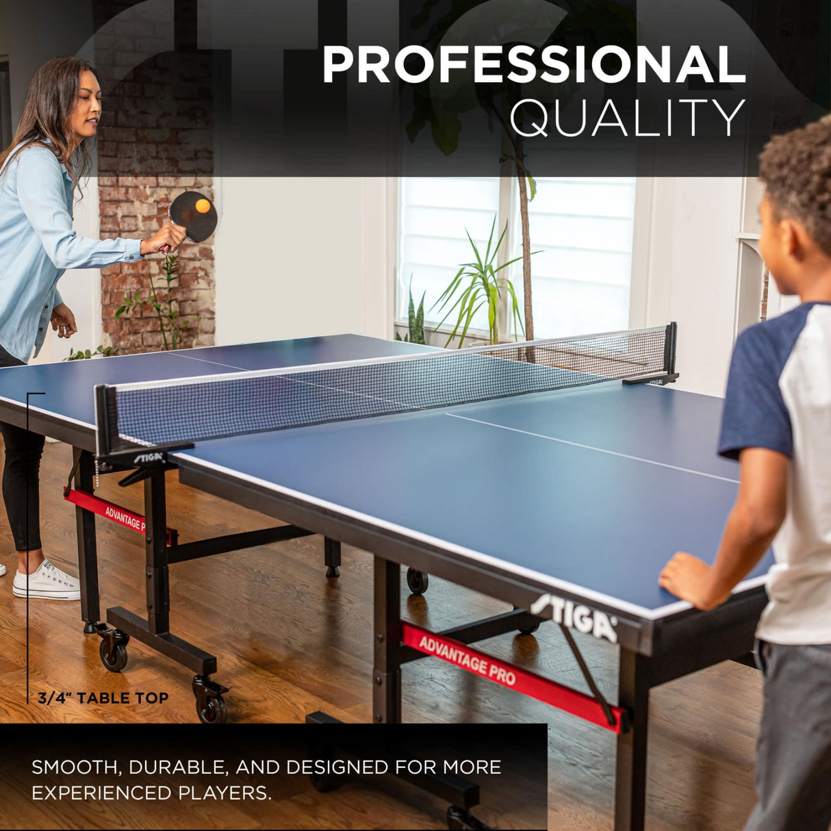 STIGA Advantage Series Ping Pong Tables - 13, 15, 19, and 25mm Tabletops - Quickplay 10 Minute Assembly - Playback Mode - Recreational to Tournament Level Stiga