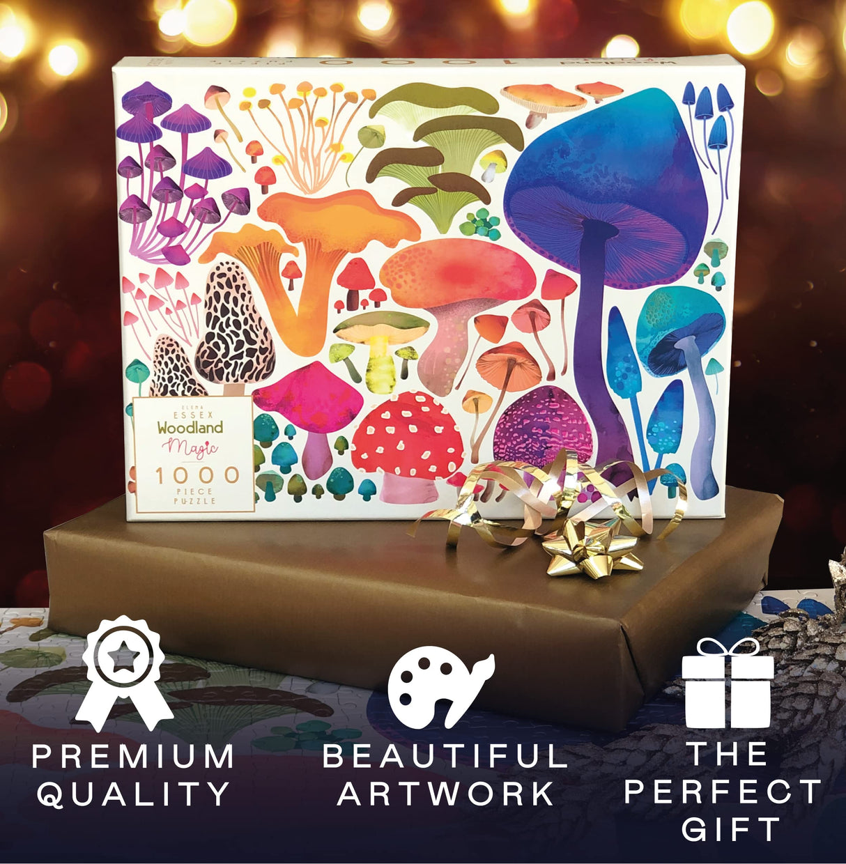 Elena Essex 1000 Piece Puzzle for Adults - Woodland Magic | Jigsaw Puzzles 1000 Pieces | Mushroom Toadstool Nature Wildlife Puzzle | 28x20inches Elena Essex