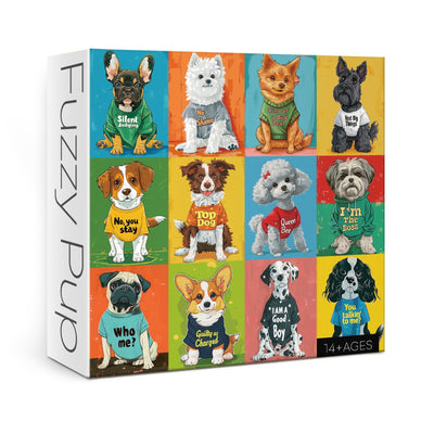 Funny Dog Puzzle 1000 Pieces for Adults, Colorful Puppy Collage Jigsaw Puzzles, Cool Cute Animal Puzzles as Home Decor