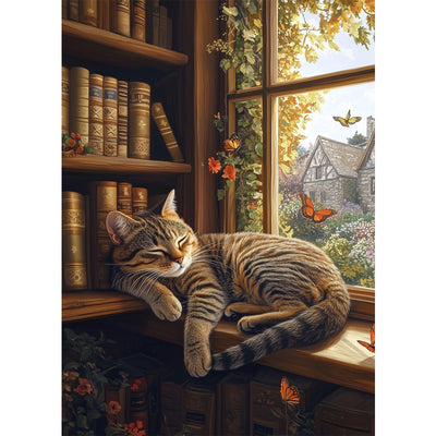 bleihum Diamond Art Kits for Adults Cat- Cat Diamond Painting Kit, DIY Gem Art for Adult, 5D Full Round Drill Gem Painting Crafts for Home Wall Decor Gifts(12x16inch)