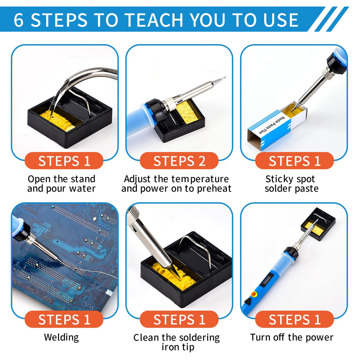 Electronics Soldering Iron Kit - 80W Digital LCD Solder Gun with ON/OFF Switch Adjustable Temperature Controlled and Fast Heating Thermostatic Design Welding Tools for DIY Welding Circuit Board… SREMTCH