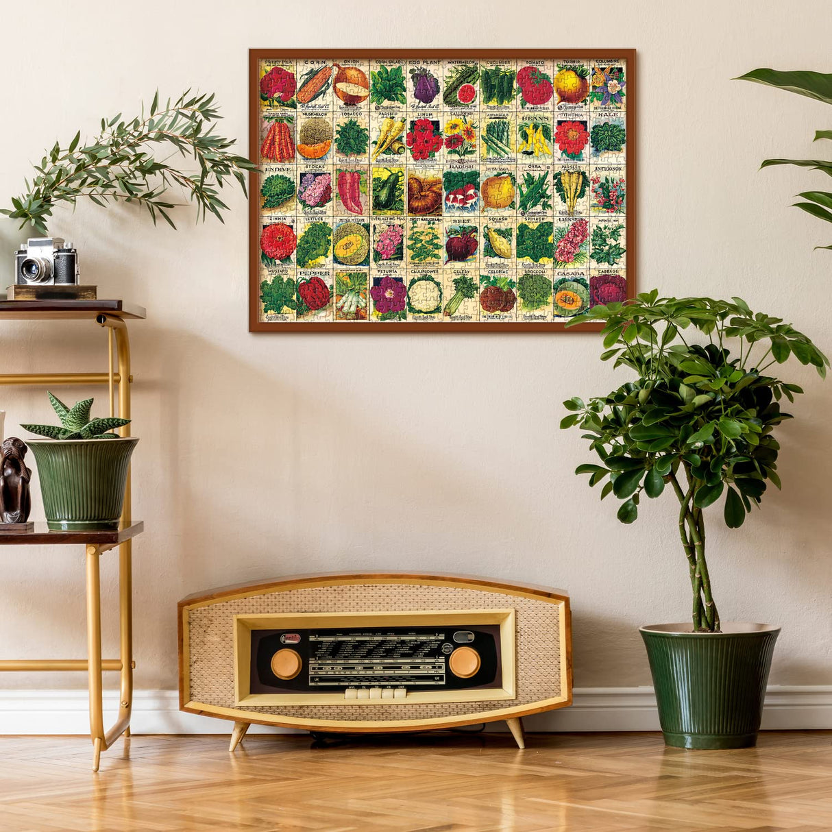 Vintage Plant Puzzle 1000 Pieces for Adult, Flower Puzzle of Heirloom Seeds, Garden Jigsaw Puzzles Fruit BBOLDIN