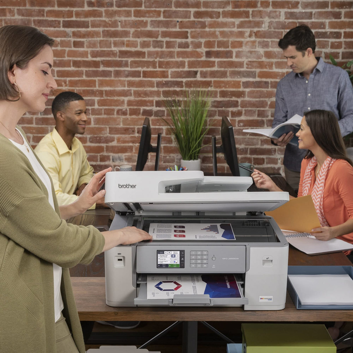 Brother MFC-J6555DW INKvestment Tank Color Inkjet All-in-One Printer with up to 1 Year of Ink in-box1 and 11” x 17” Print, Copy, scan, and fax Capabilities,White Brother