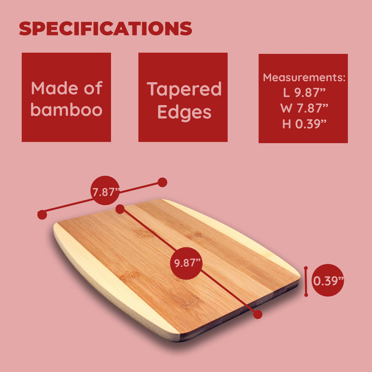 Bamboo Cutting Board, Chopping Board Set: Great for Meal Prep and Serving, Charcuterie, Eco-Friendly Wood Cutting Boards in Assorted Sizes Brite Concepts