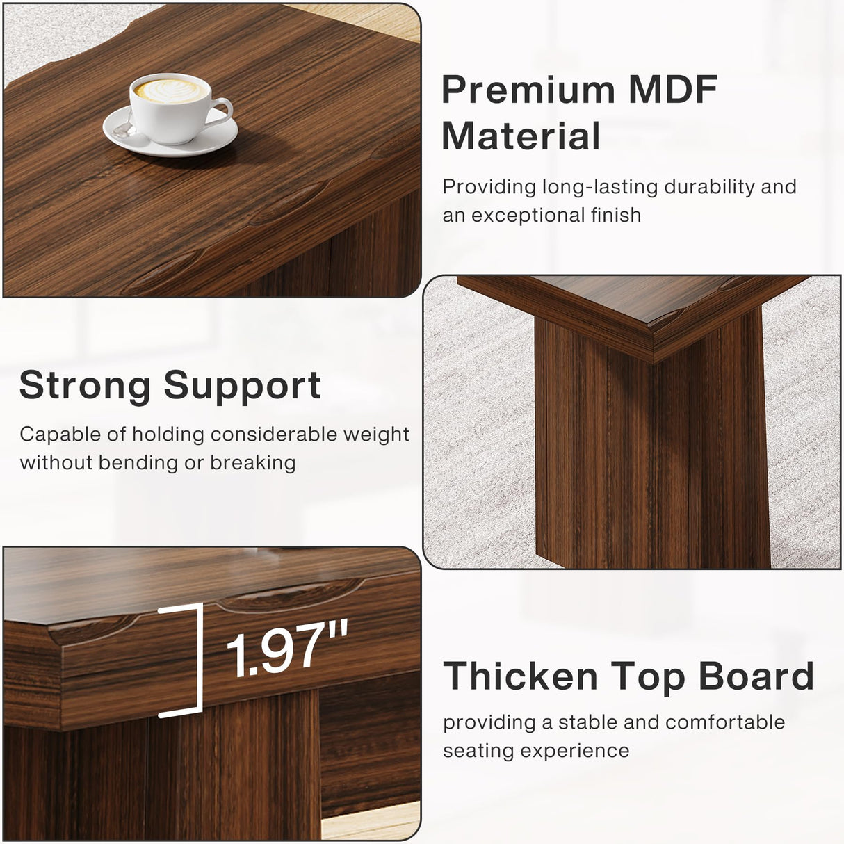 Tribesigns Wooden Entryway Bench, 47-Inch Wood Dining Table Bench with Sturdy Frame for Dining Room Bedroom Living Room Hallway Kitchen, Easy Assembly (Walnut) Tribesigns