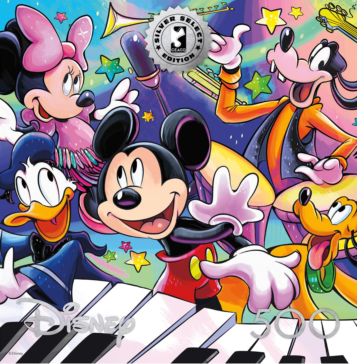 Buffalo Games - Silver Select - Disney - Mickey's Music - 500 Piece Jigsaw Puzzle for Adults -Challenging Puzzle Perfect for Game Nights - Finished Size is 21.25 x 15.00 Buffalo Games
