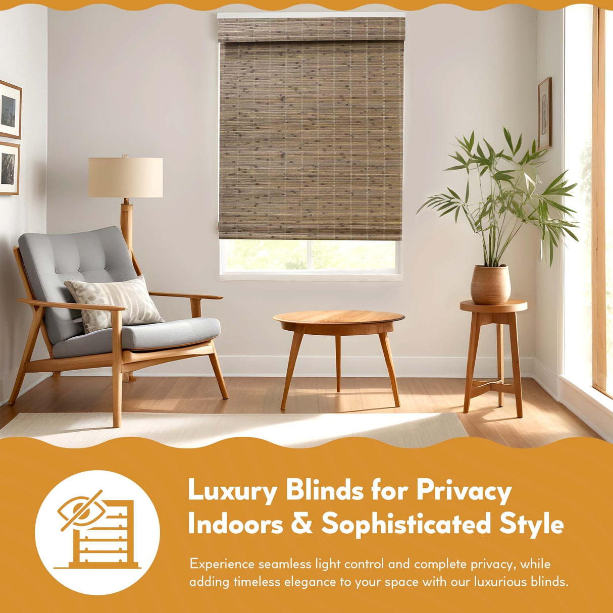 Radiance Cordless Bamboo Roman Shades for Windows - Flatstick Bamboo Blinds for Semi-Private Light Control - Easy to Lift & Fold Up Window Shades - Driftwood - 22.5 in. W x 64 in. L - (2216600E) Radiance