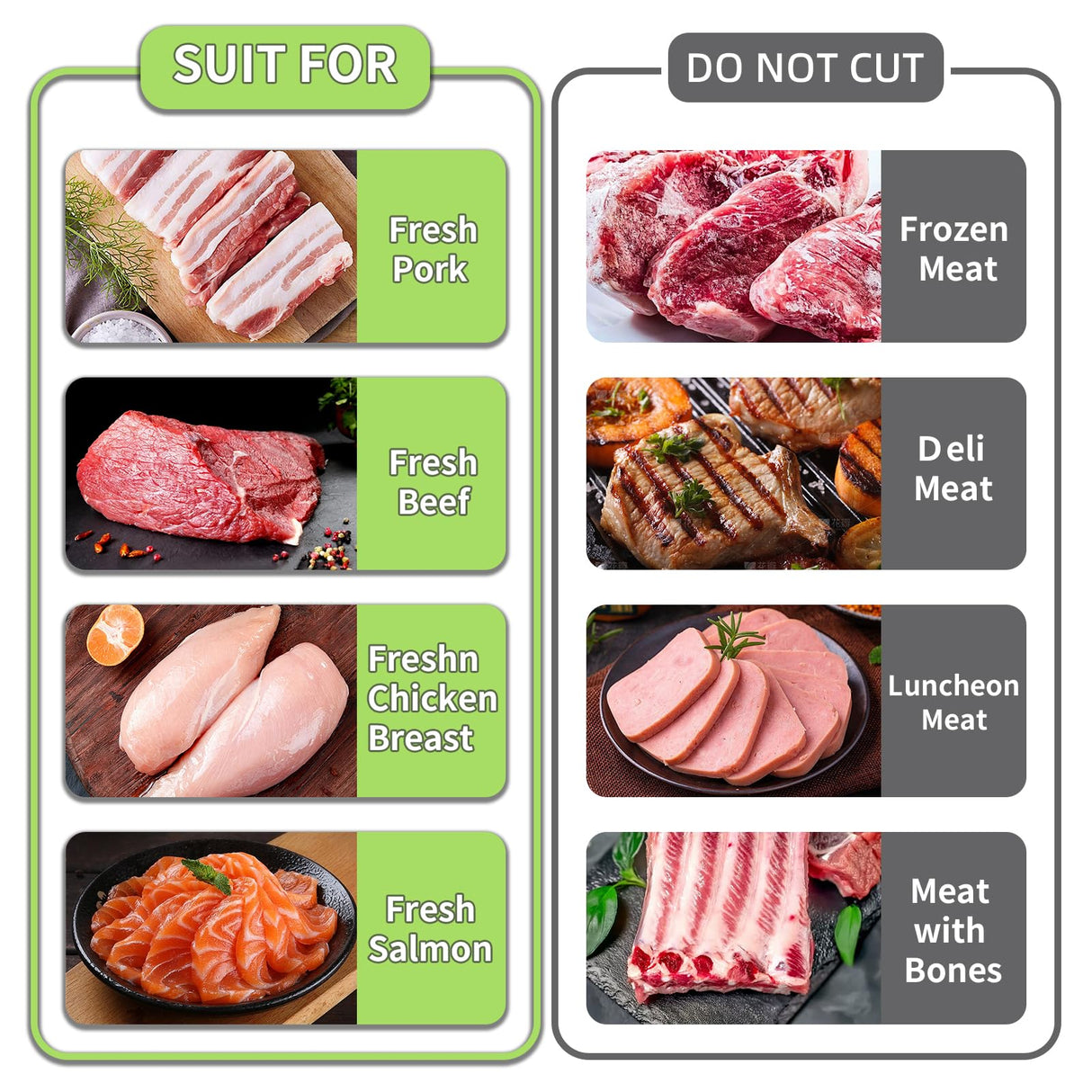 ONCE FOR ALL Fresh Meat Slicer Cleaver Kitchen Knife Set For Meat Slicing Shredding, Manual Meat Cutter Food Slicer For Beef Pork Mutton For Home Cooking BBQ Hot Pot ONCE FOR ALL