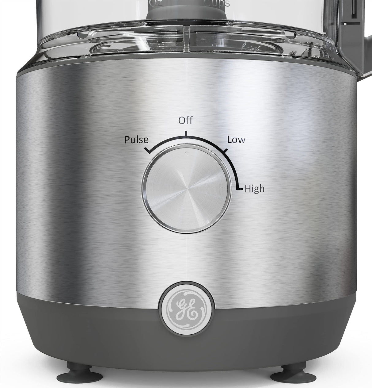 GE Food Processor |12 Cup | Complete with 3 Feeding Tubes & Stainless Steel Accessories-3 Discs + Dough Blade | 3 Speed | for Shredded Cheese, Chicken & More | Kitchen Essentials | 550 Watts GE
