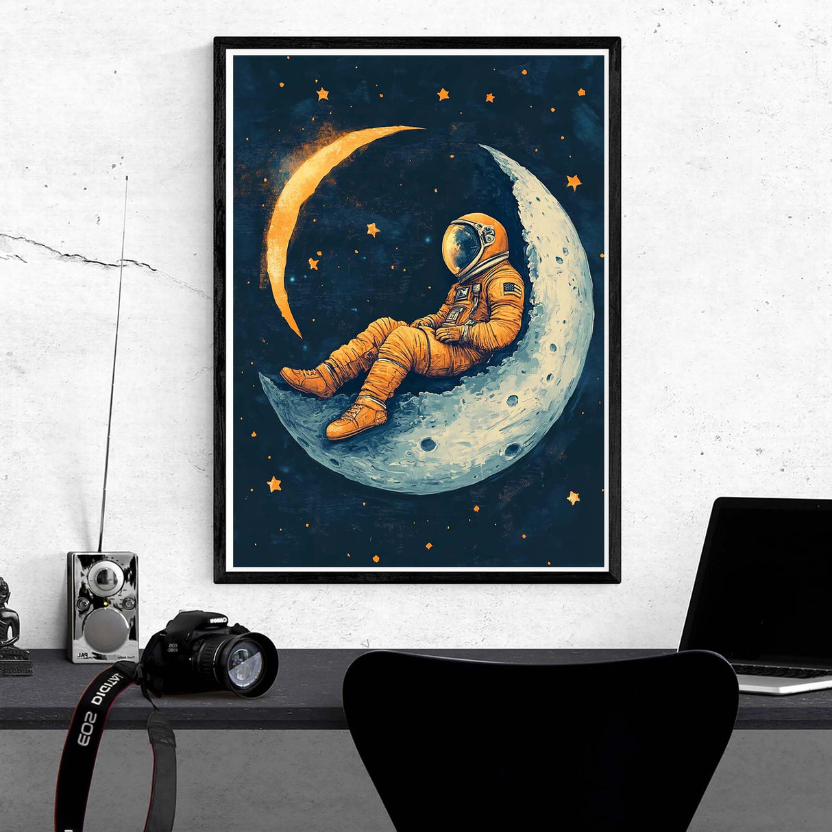 Kaliosy 5D Diamond Art Kits for Adults Astronaut by Number Kits, Diamond Painting Art Starry Moon DIY Full Drill Crystal Craft Cross Stitch Embroidery Decoration (12x16 inch) 30x40 cm Kaliosy