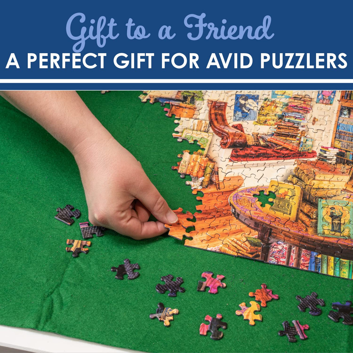 White Mountain Puzzles Puzzle Roll Up Mat 47" x 35.5" White Mountain