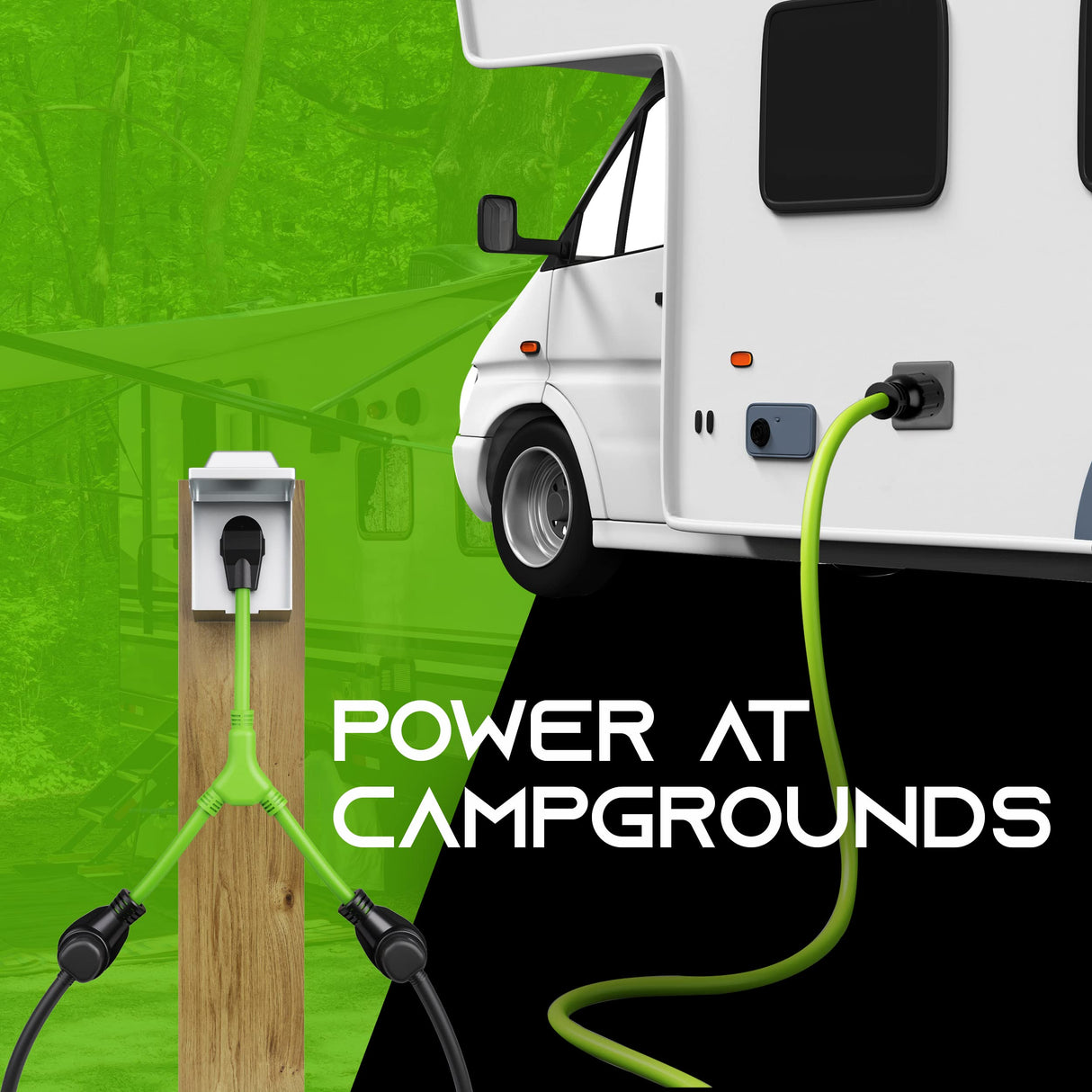 GearIT 4 Prong Dryer Y-Splitter 30 Amp NEMA 14-30P to (2) NEMA 14-30R Receptacle - STW 10AWG 4C Power Cord Adapter for Multiple Outlet Dryer Outlet and EV Charger - 2.2 Feet GearIT