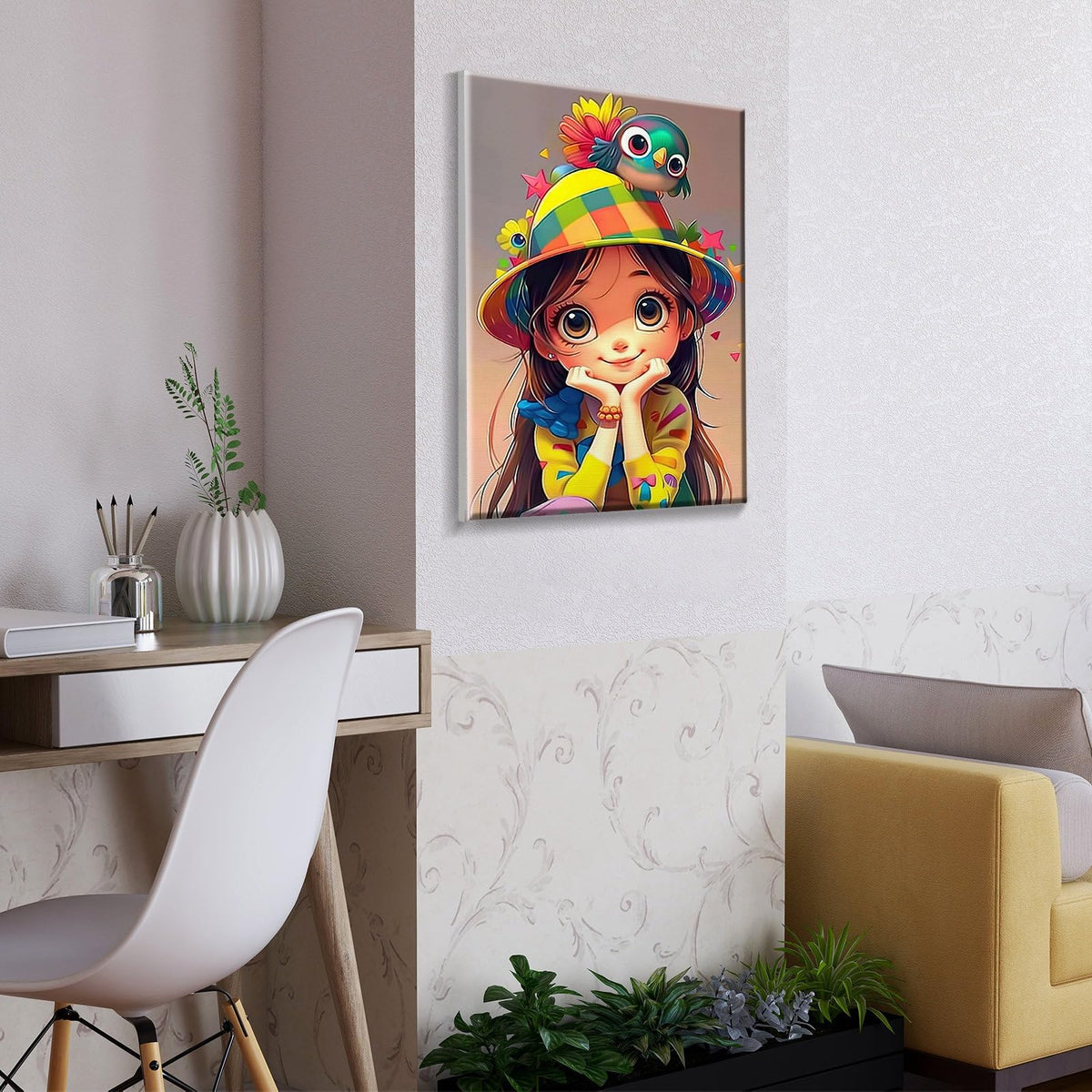 ATDMS Paint by Numbers Kit for Adults with Frame Cartoon Paint by Number with Easel Cartoon Character Adult Paint by Number Kits on Canvas Paint by Number with Frame for Home Wall Decor 8x12 Inch ATDMS