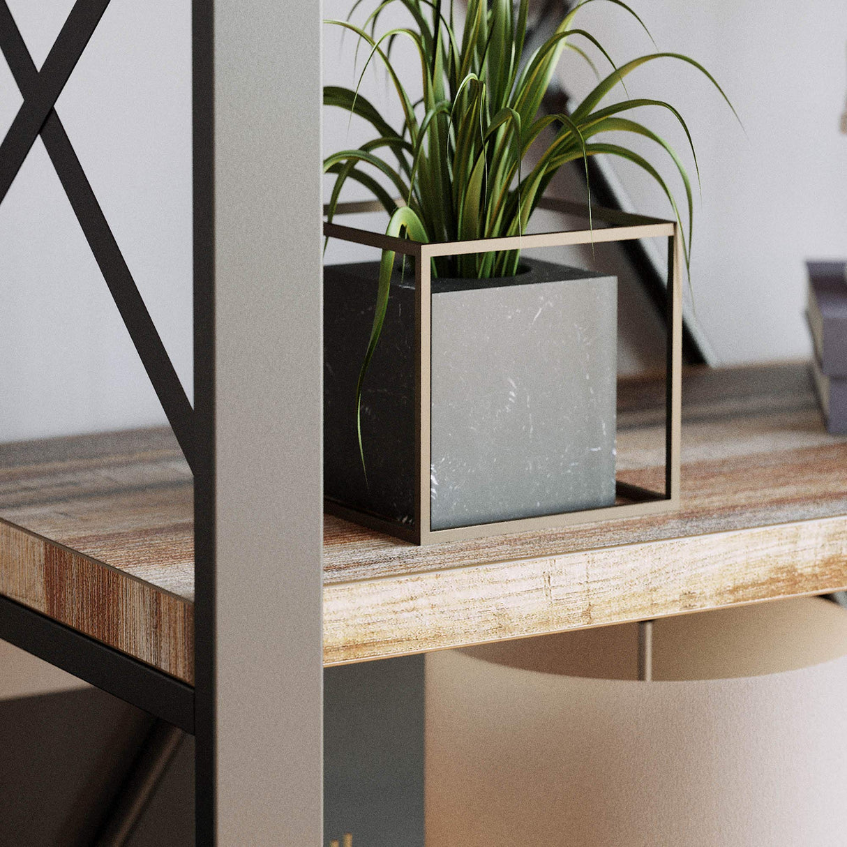 IRONCK Bookshelves Double Wide 6-Tier 76" H, Open Large Bookcase, Industrial Style Shelves for Home Office, Easy Assembly IRONCK