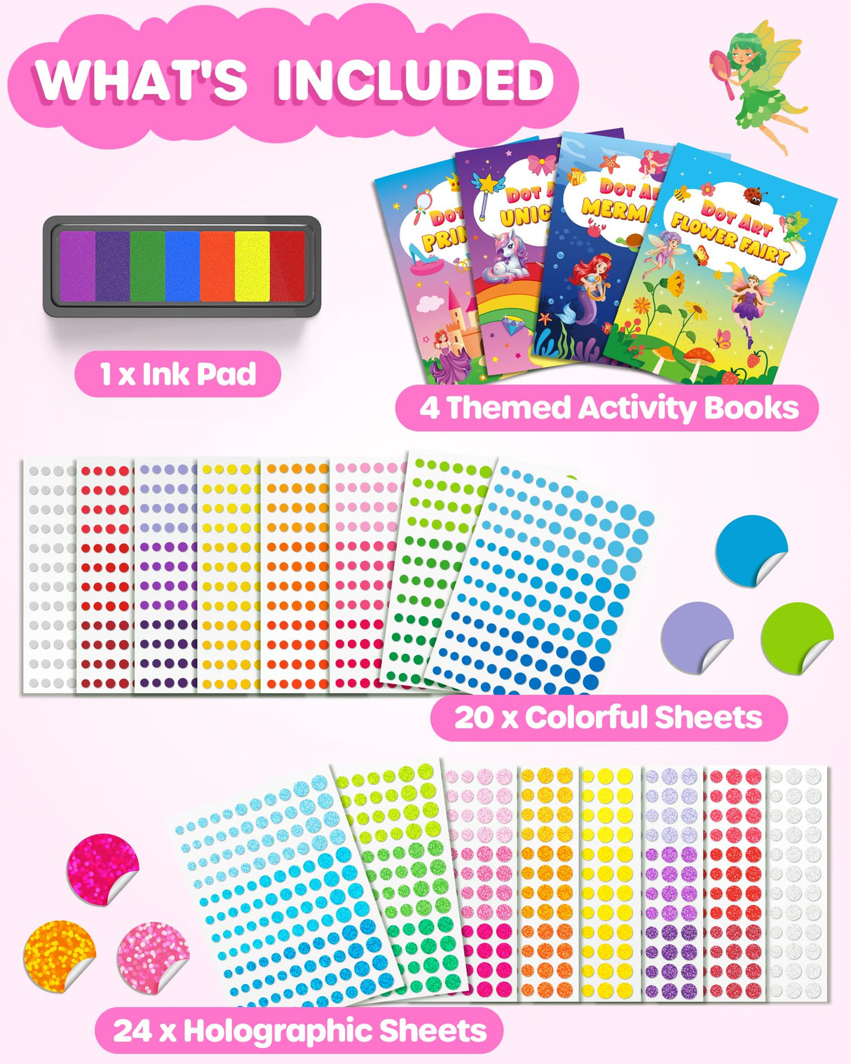 D-FantiX My Storybook Art Kit & Dot Art Sticker Book Kits with Ink Pad D-FantiX