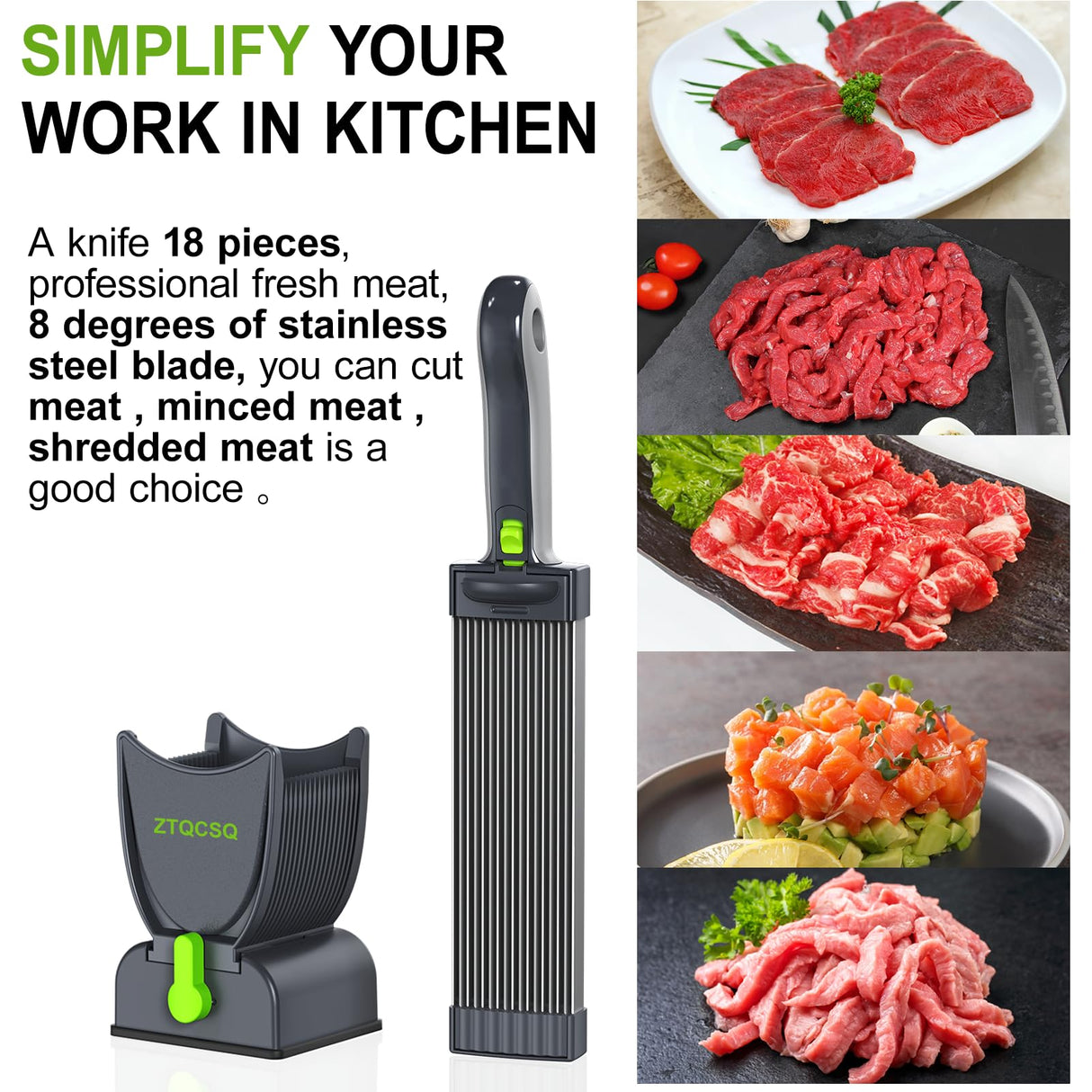 2025 Fresh Meat Slicer Cleaver, Thickness Adjustable 2 or 4 mm, Manual Fresh Meat Cutter, Fresh Meat Slicing Shredding, Fresh Beef Pork Mutton for Home Cooking BBQ Hot Pot Meat Slicer ZTQCSQ