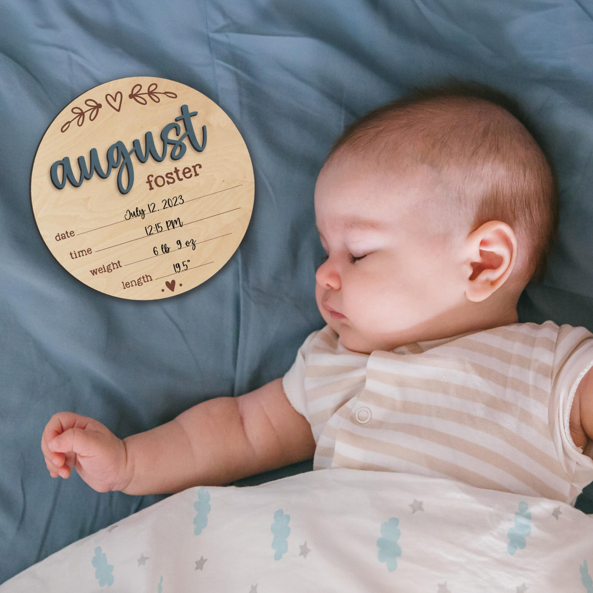 3D Personalized Wooden Baby Name Announcement Sign, 3 Optional Sizes, 39 Font Colors, Birth Announcement Sign, Newborn Name Sign, Baby Shower Nursery Gift Customization Mill