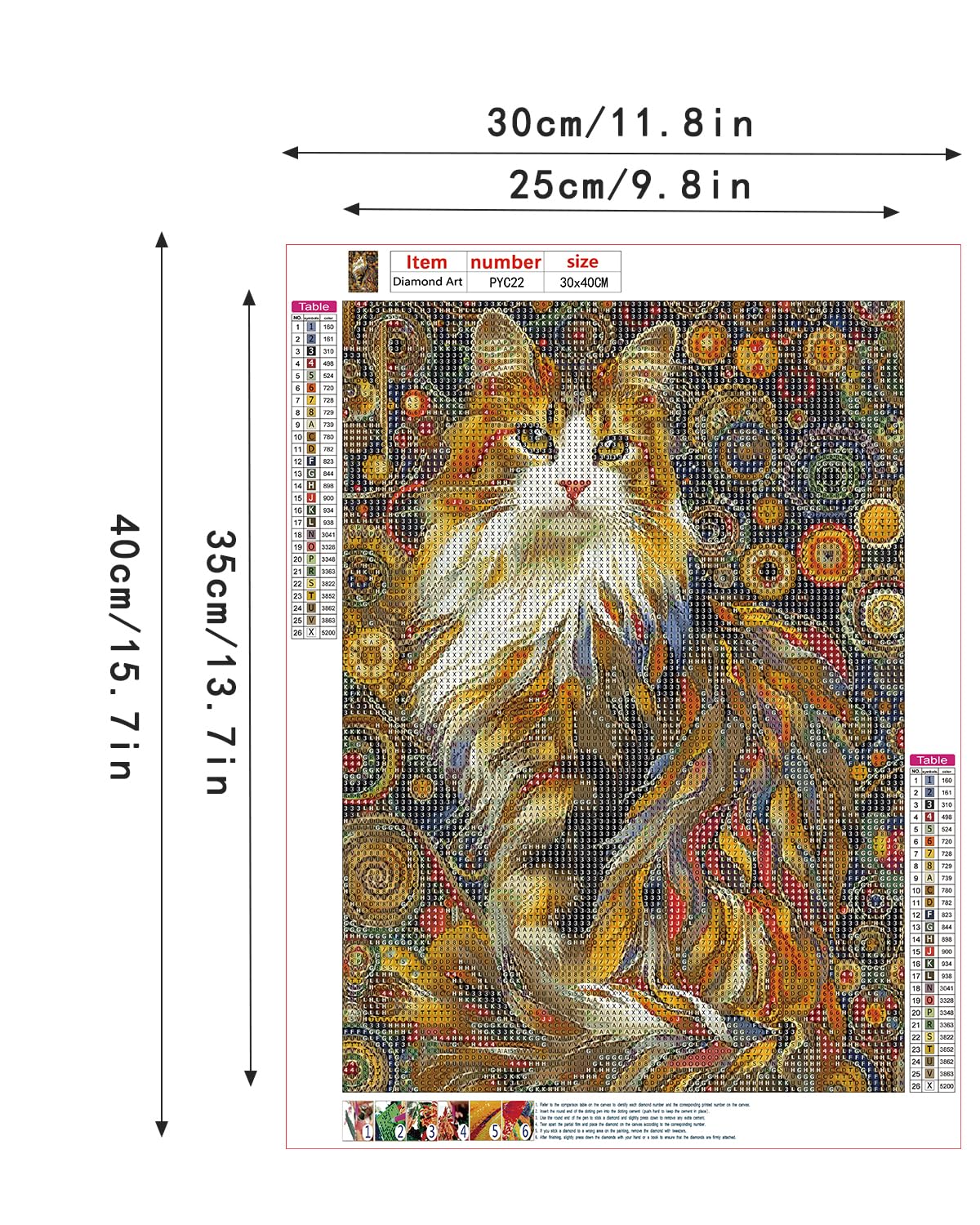 Animal Cat Diamond Art Kits for Adults, Easy Crafts 5D Diamond Painting Dot Kit for Adult Beginners, Animals Cat DIY Round Dots Full Drill Diamonds Paintings Arts for Home Wall Decor Gifts 12X16 Inch Luckyrichrui