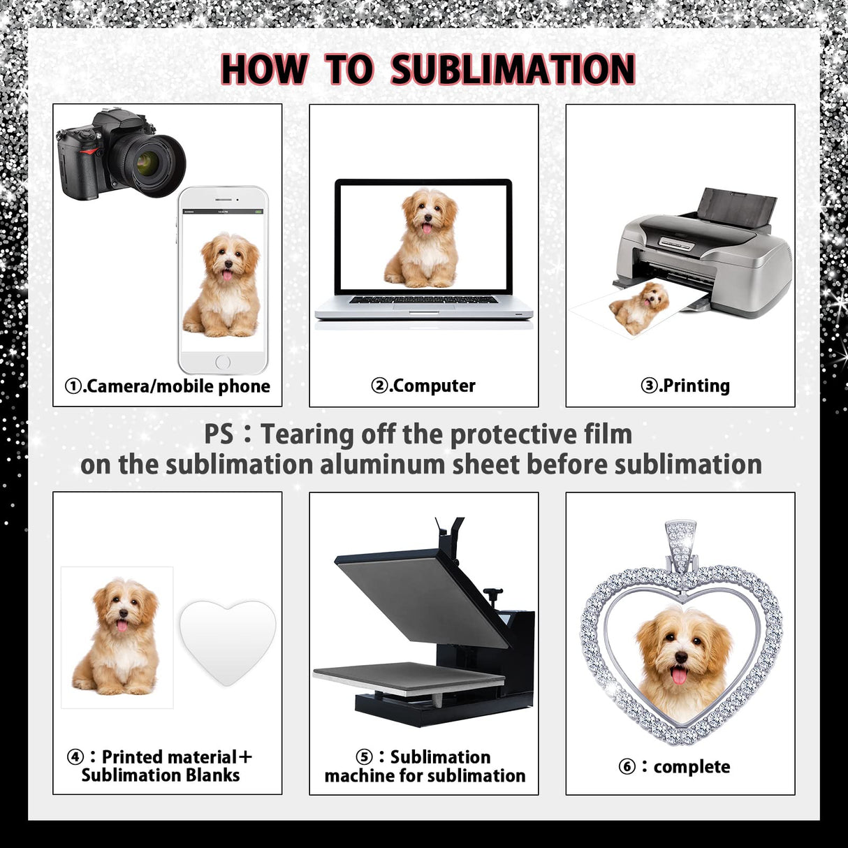 Hicarer 24 Pcs Sublimation Rhinestone Trays Pendant Set Including 8 Heart Shape Double Sided Blank Pendant Charms with 16 Sublimation Blank Discs for Necklaces Chains Jewelry Making Charms (White K) Hicarer