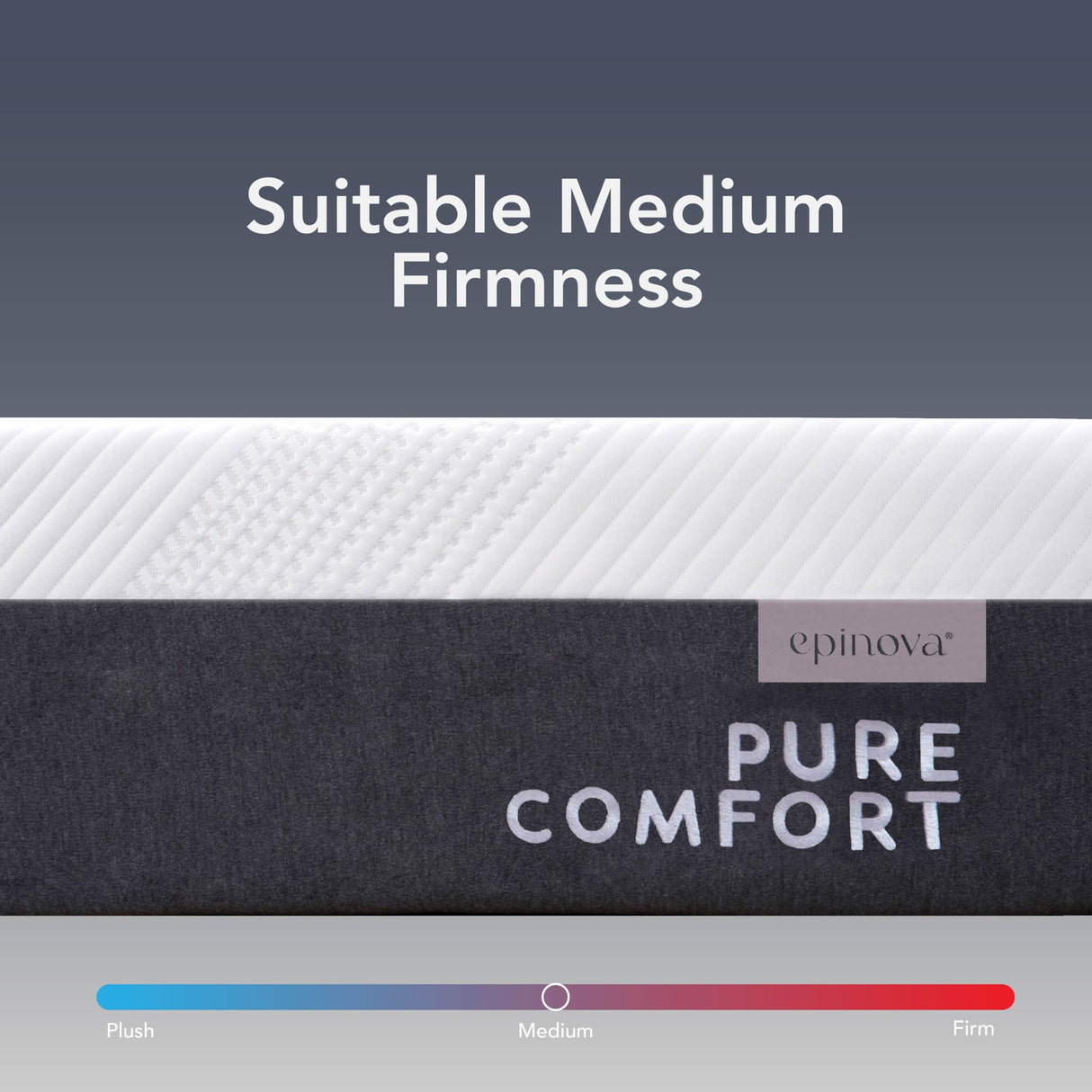 EPITEX Pure Comfort 10 Inch Queen Size Memory Foam Mattress – Air-Flow Memory Foam, Medium Plush for Pressure Relief and Motion Isolation, Breathable Pure Cotton Cover, CertiPUR-US Certified EPITEX