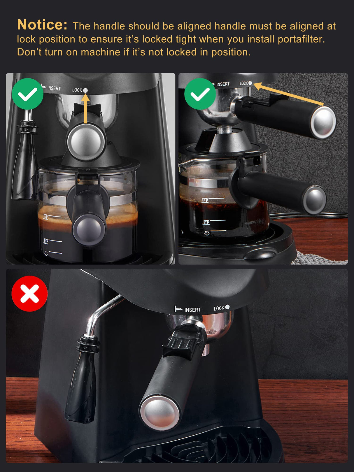 Yabano Espresso Machine, 3.5Bar Espresso Coffee Maker, Espresso and Cappuccino Machine with Milk Frother, Espresso Maker with Steamer Yabano