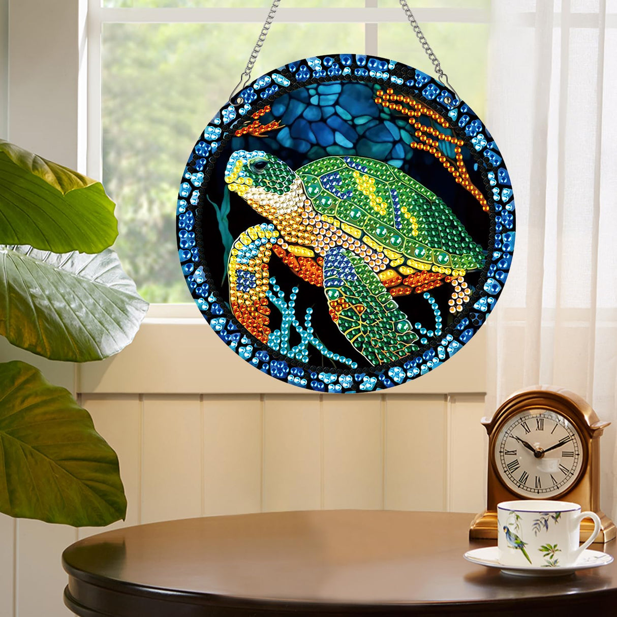 AiYuanzsh Sea Turtle Diamond Painting Hanging Pendant Kit, Special Shaped Diamond Dots Acrylic Ornament, DIY Diamond Art Pendant for Adults Home Wall Window Decoration Gift AiYuanzsh