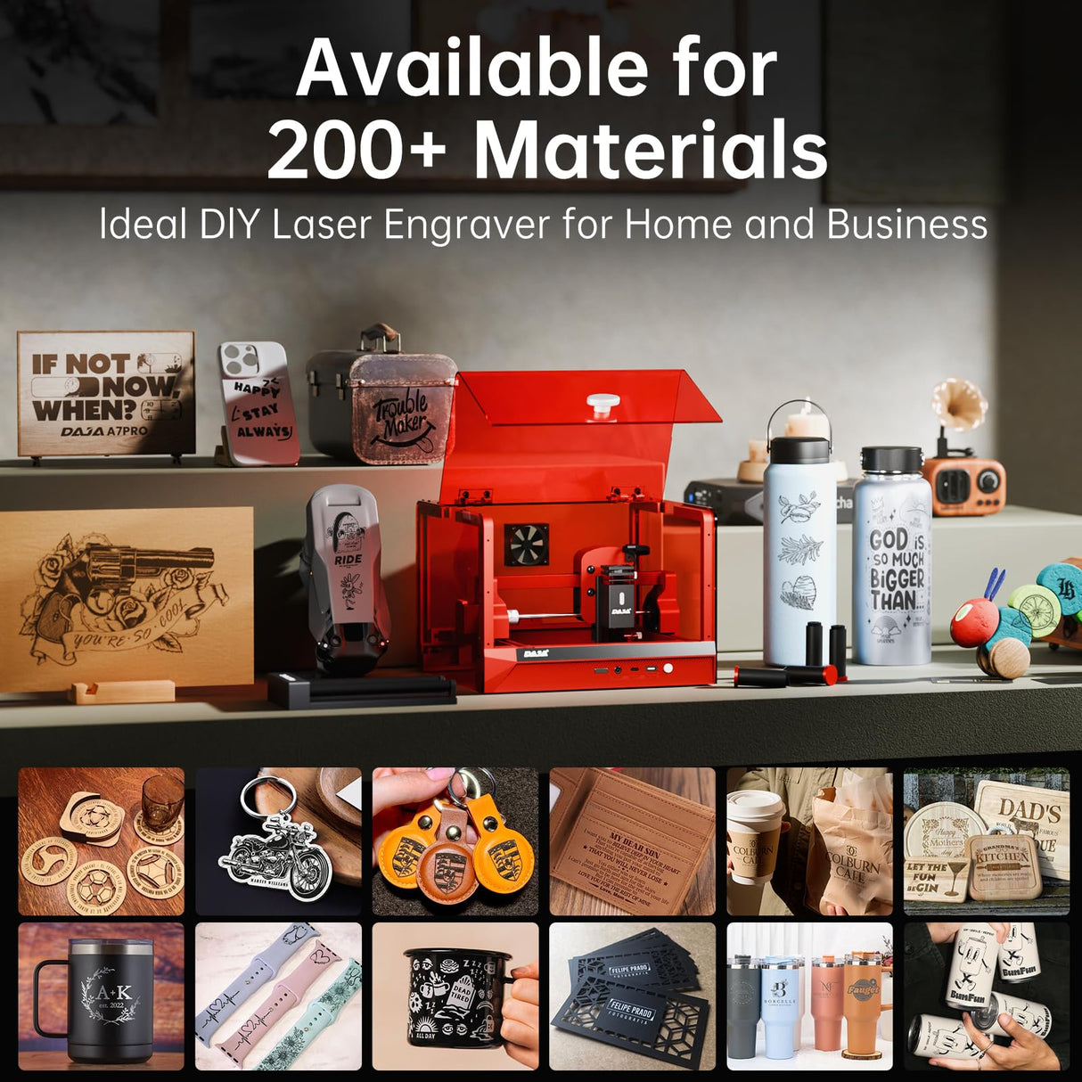 DAJA A7Pro Mini Enclosed Laser Engraver and Cutter Machine, Engraving Machine High Precision Engraving Machine for Cutting Wood,Acrylic, Plastics 4.7 x 4.7 inches (A7Pro+5.5W) DAJA