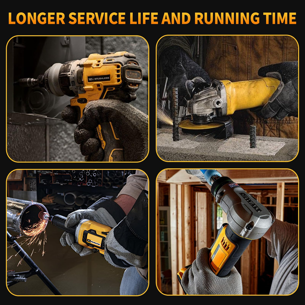 EOHJAR 2 Pack 20V 6.0Ah Replacement Battery Compatible with Dewalt 20V Battery Max XR Lithium ion DCB204 DCB206 DCB200 DCB180 DCD985B DCD771C2 DCS355D1 DCD790B EOHJAR