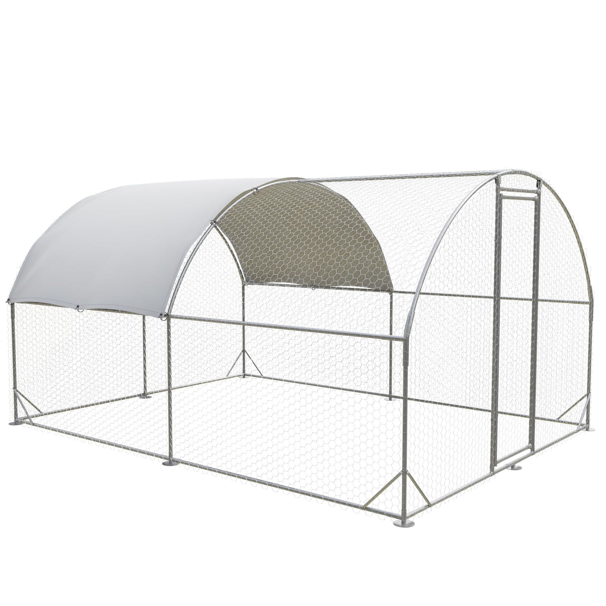 Large Metal Chicken Coop,Outdoor Chicken Coop Run Chicken Shelter with Water-Resident and Anti-UV Cover,Dome Roof Walk-in Poultry Cage Duck Rabbit House for Outside,Backyard and Farm,9'x13'x6.5' HOOYEAH