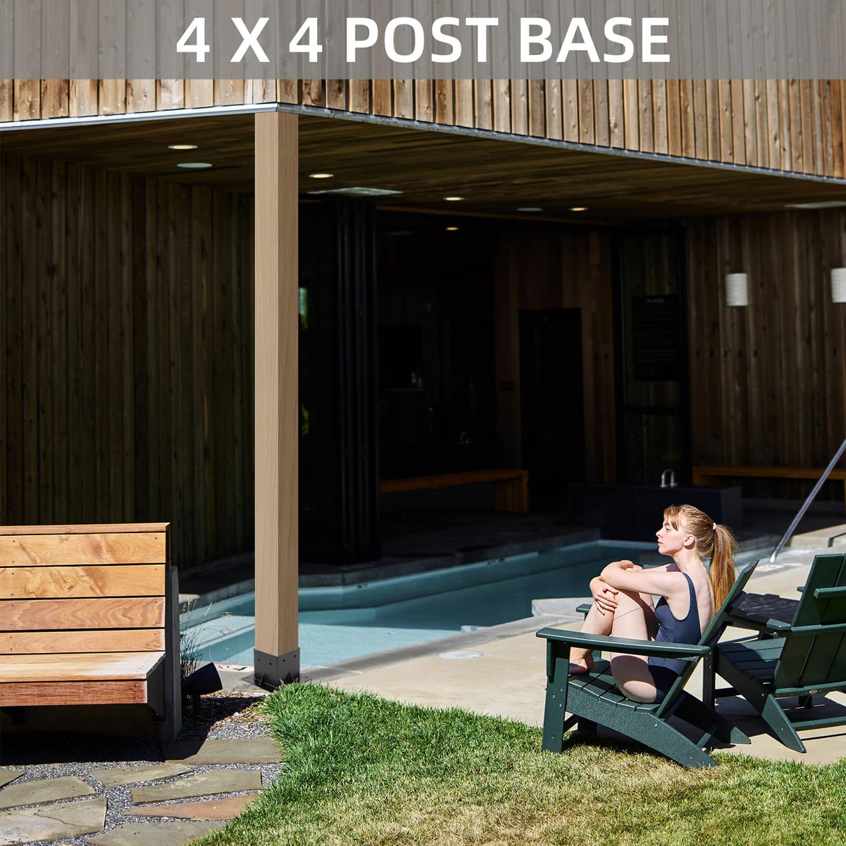 Rasugarlary 4x4 Post Base 6 PCS, Deck Post Anchor Base (Actual 3.6"x3.6") Black Powder Coated Post Bracket Wood Fence Pergola Brackets for Mailbox Railing Porch Rasugarlary