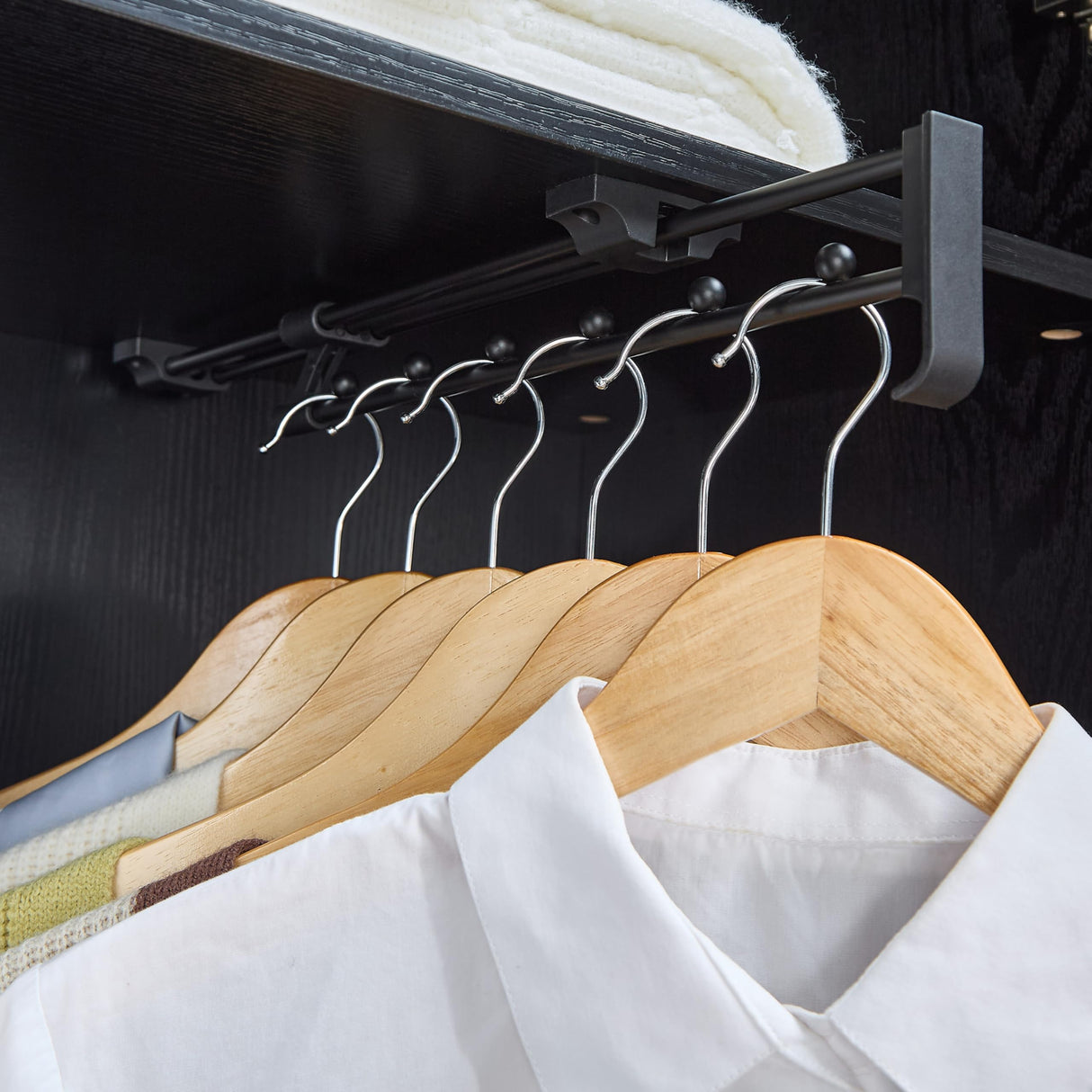 SOOWERY Dresser for Bedroom, Farmhouse Dresser with 2 Wooden Drawers and Storage Cabinets, 71 Inches Tall Chest of Drawers for Bedroom, Living Room, Hallway, Black SOOWERY