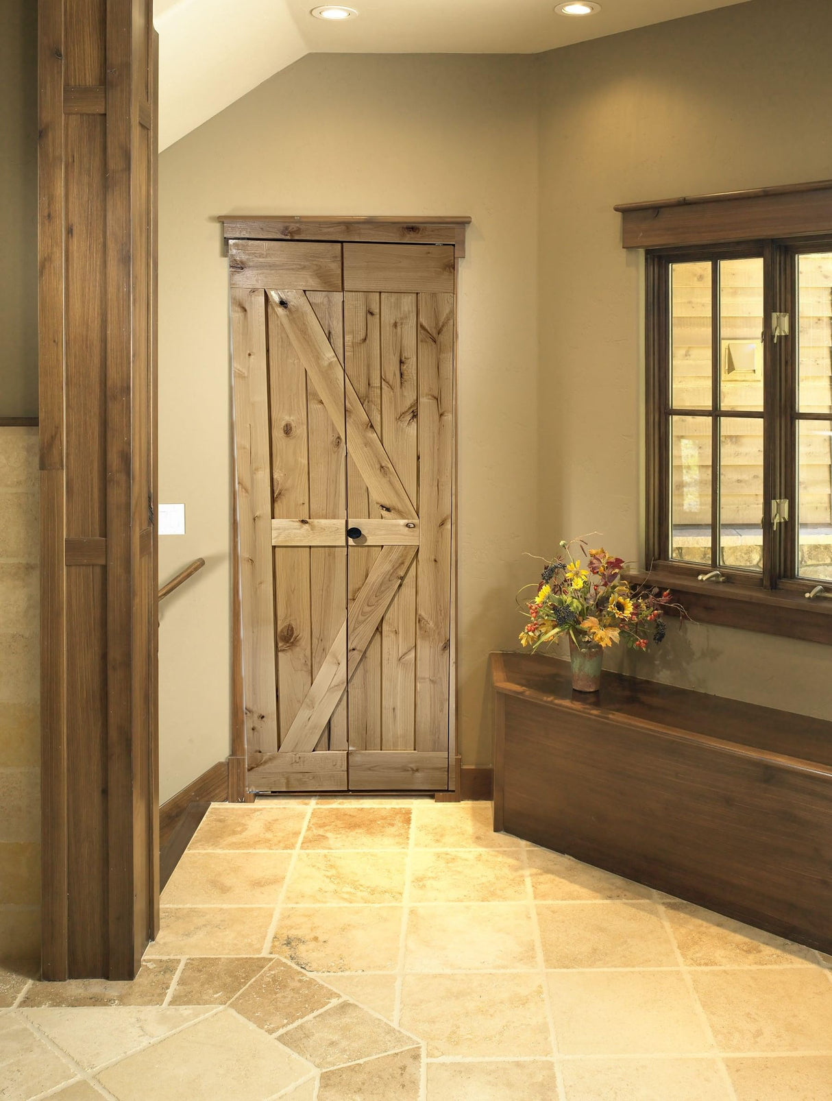 LUBANN 25.5 x 84 Unfinished Rustic Alder Solid Wood Bifold Barn Door Assembled bi-fold barn Door Ready to Install bifolding Door Bifold Door Slab LUBANN