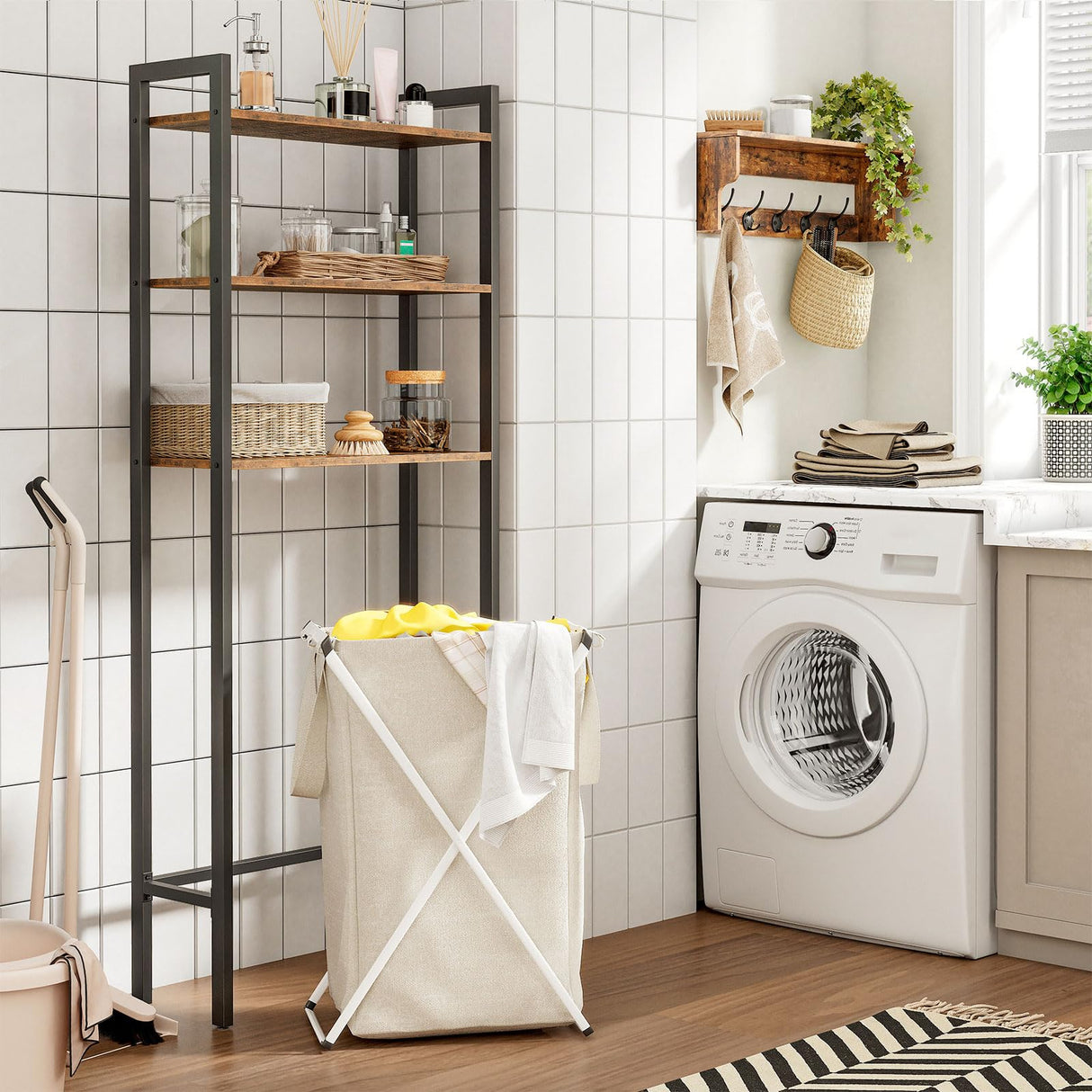 HOOBRO Over The Toilet Storage, 3-Tier Over Toilet Bathroom Organizer, Bathroom Shelves Over Toilet, Space Saver Over The Toilet Shelf, Easy to Assemble, Rustic Brown BF41TS01 HOOBRO