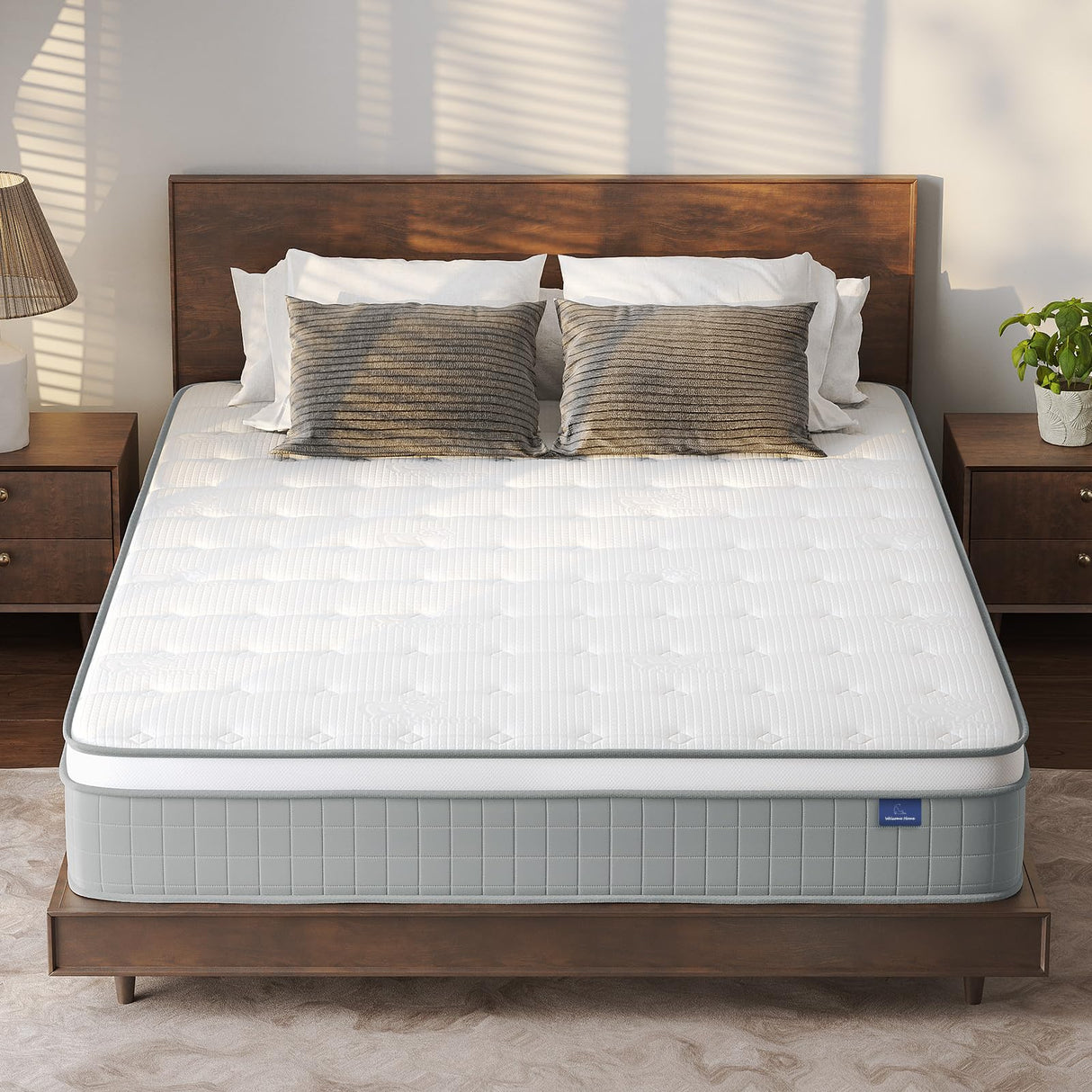 Vesgantti Full Size Mattress, 12 Inch Innerspring Hybrid Full Mattress in a Box, Pressure Relief Pocket Spring Double Bed Mattress with Memory Foam & Knitted Fabric, Medium Firm, CertiPUR-US Vesgantti