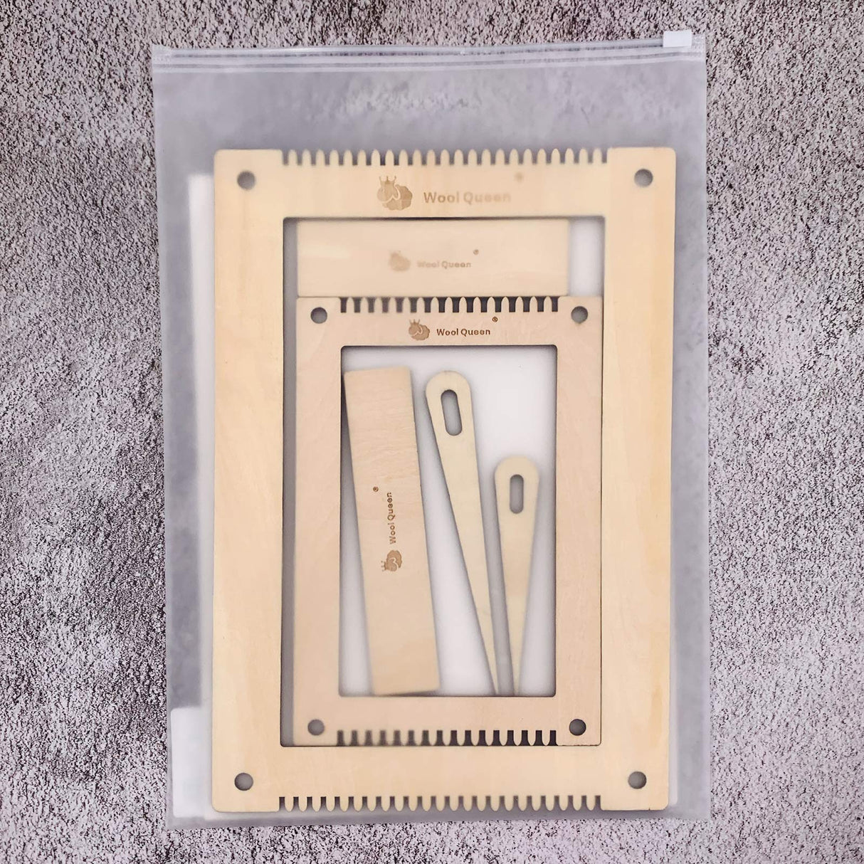 Hand U Journey Rectangle Weaving Loom Kit 7.9''x11.8'' and 5.3''x7.8'', 2 Set with Weaving Tools and 16 Pages Instruction Book-Size M Wool Queen