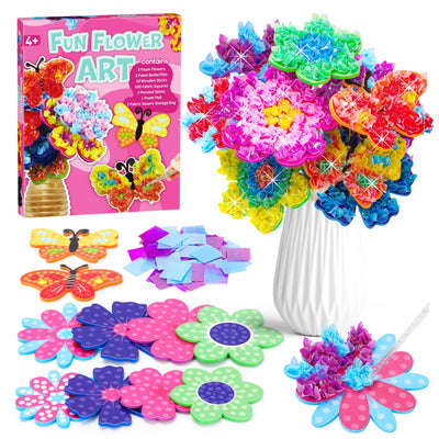 Poke in Fun Art Flower Craft Kits for Kids, Gifts for 6 7 8 9 10 Year Old Girls Art Supplies Activity,Creative Educational Toys for Girls & Boys Age 5-12,Birthday Gifts,Party Favours & Home Décor
