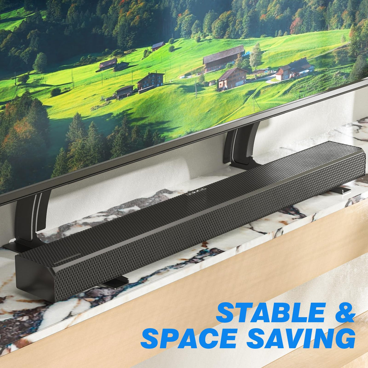 Rfiver Universal Table Top TV Stand Base TV Legs with Height Adjustment fits Most 32-55 Inch LCD LED Flat Screen TVs, Max VESA 800x400 mm, TV Feet Mount Holds up to 88 lbs, Black Rfiver