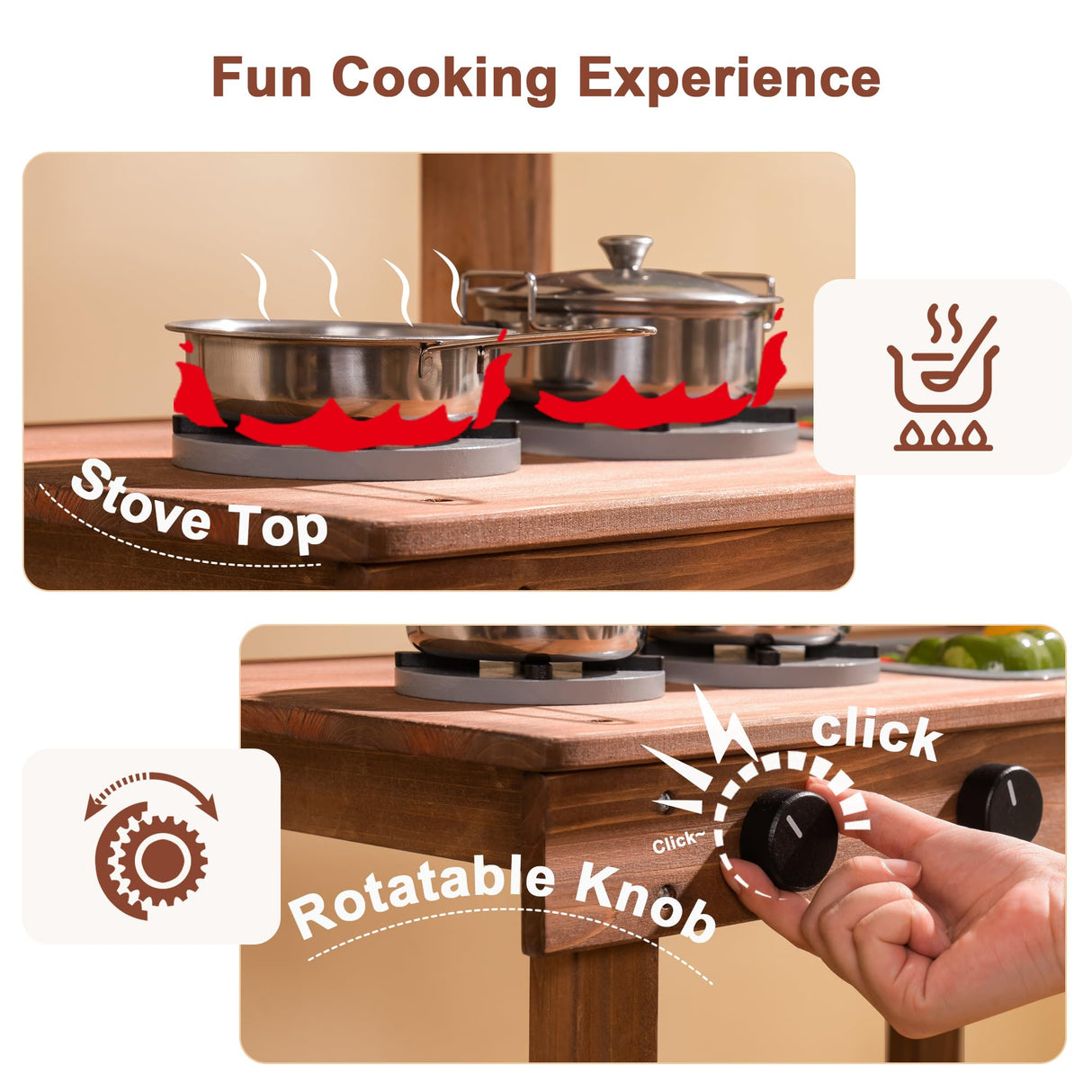 ROBUD Mud Kitchen for Kids Outdoor, Wooden Outdoor Play Kitchen, Kids Mud Kitchen with Removable Sink & Faucet, Monteeori Toys for Children Ages 3+ Years, WG404 ROBUD