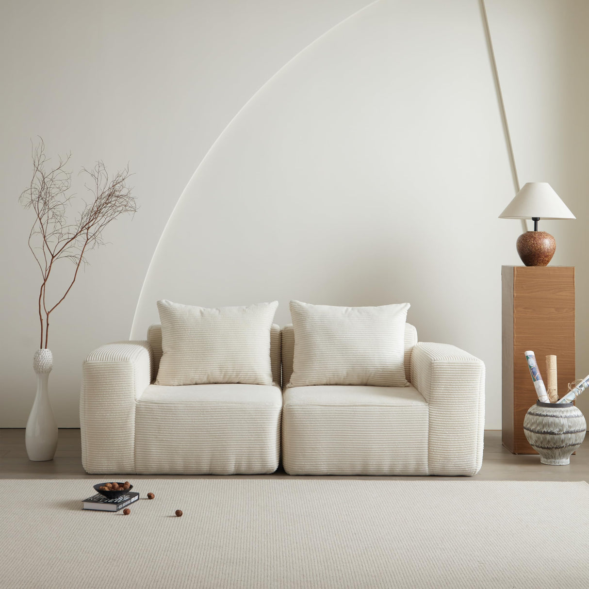 Swbvs Futon Sofa Bed, Sectional Small Couch, Sleeper Sofa, Loveseat, Modern Futon Couch, Sofa Cama, Couches for Living Room, Bedroom, Beige Swbvs