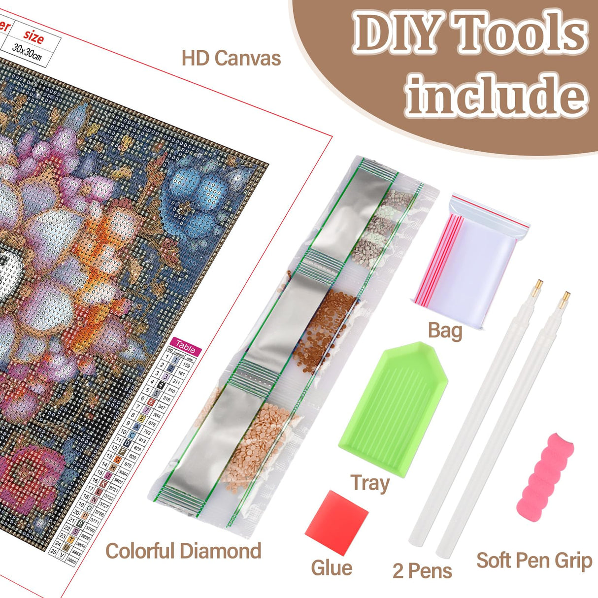 NEWENMO Mandala Diamond Art Kits for Adults, 5D Flower Diamond Painting Kit, DIY Full Drill Gem Art Crafts for Adults, Home Wall Decor 12x12 Inch NEWENMO