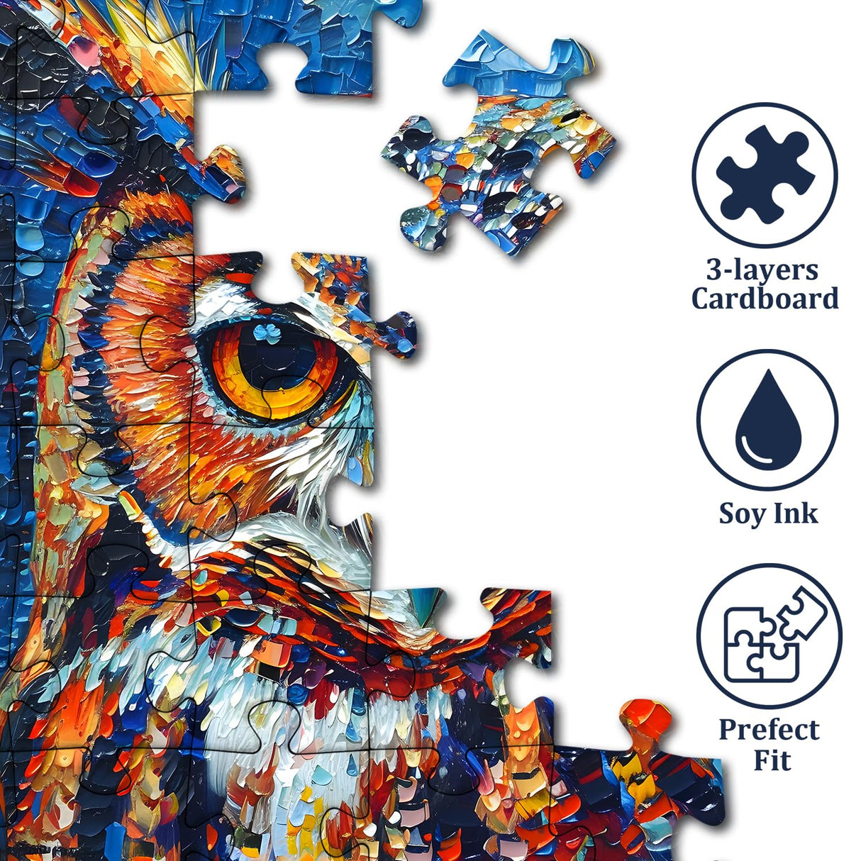 PICKFORU Owl Puzzles 1000 Pieces, Bird Art Puzzles Hard, Impossible Difficult Jigsaw Puzzles 1000 Pieces Owl Painting, Challenging Puzzles as Owl Decor PICKFORU